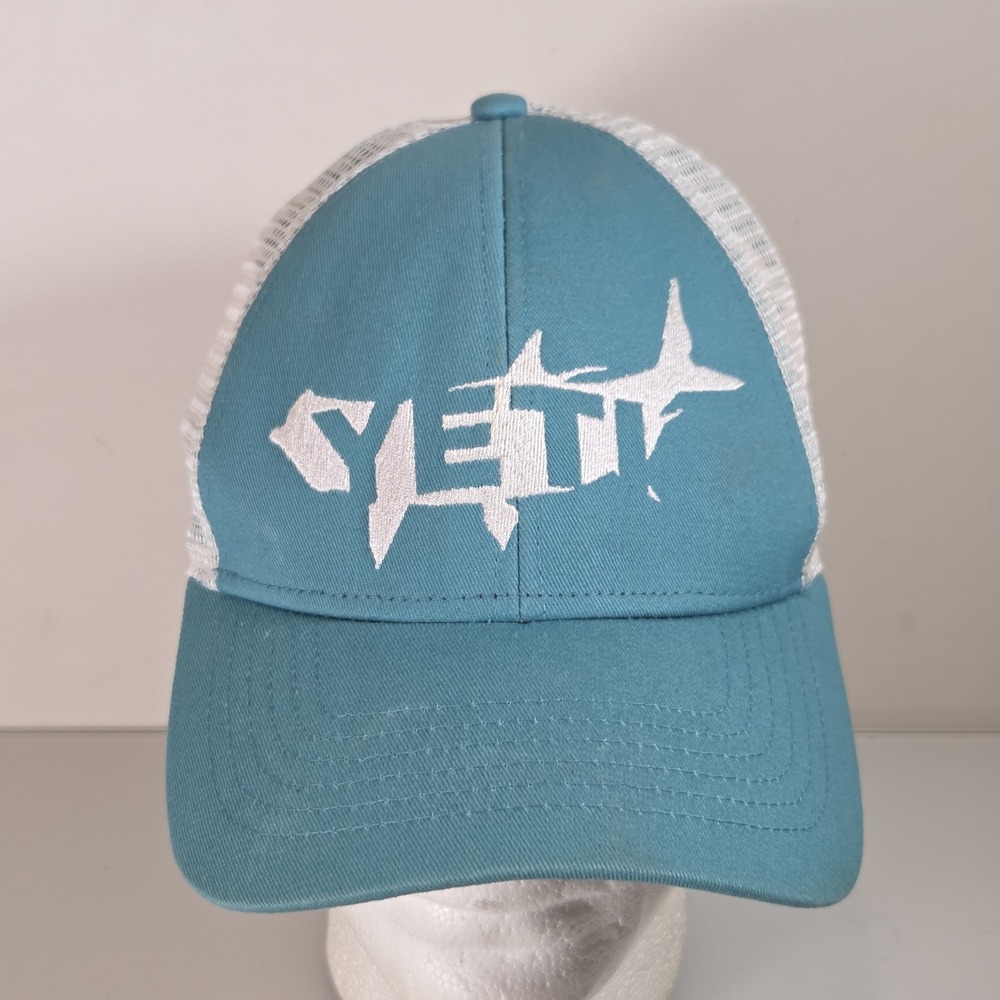 Yeti Trucker Mesh Snapback Fish Tarpon Mesh Snapback Hat Cap Teal White